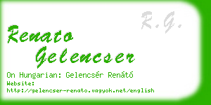 renato gelencser business card